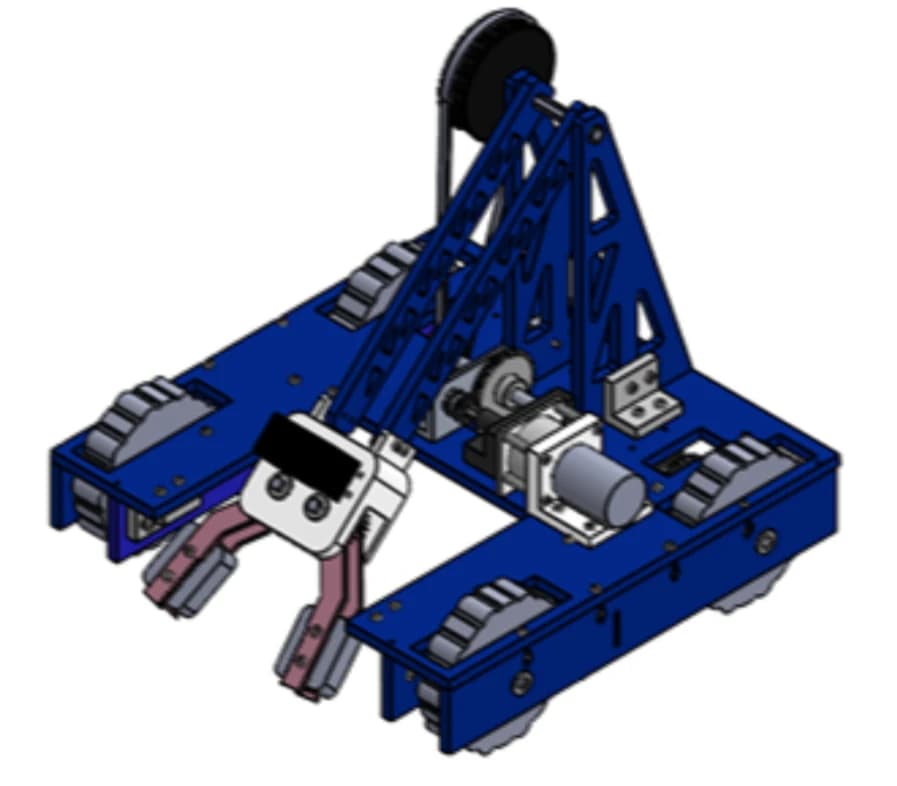 SolidWorks model of LeBot James, my team's two-bar competition robot